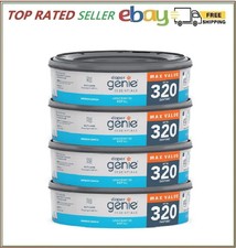 Diaper Genie Essentials 4 Pack Refills Unscented 320 Count Odor Control Bags