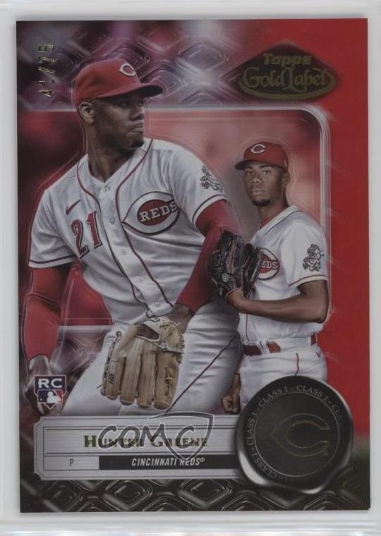 2022 Topps Gold Label Class 1 Red 41/75 Hunter Greene #34 15bk