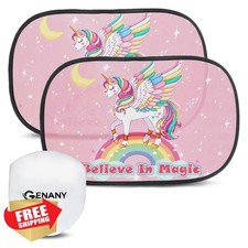 GENANY Unicorn Sun Shade 21x14" Car Side Window 2pcs