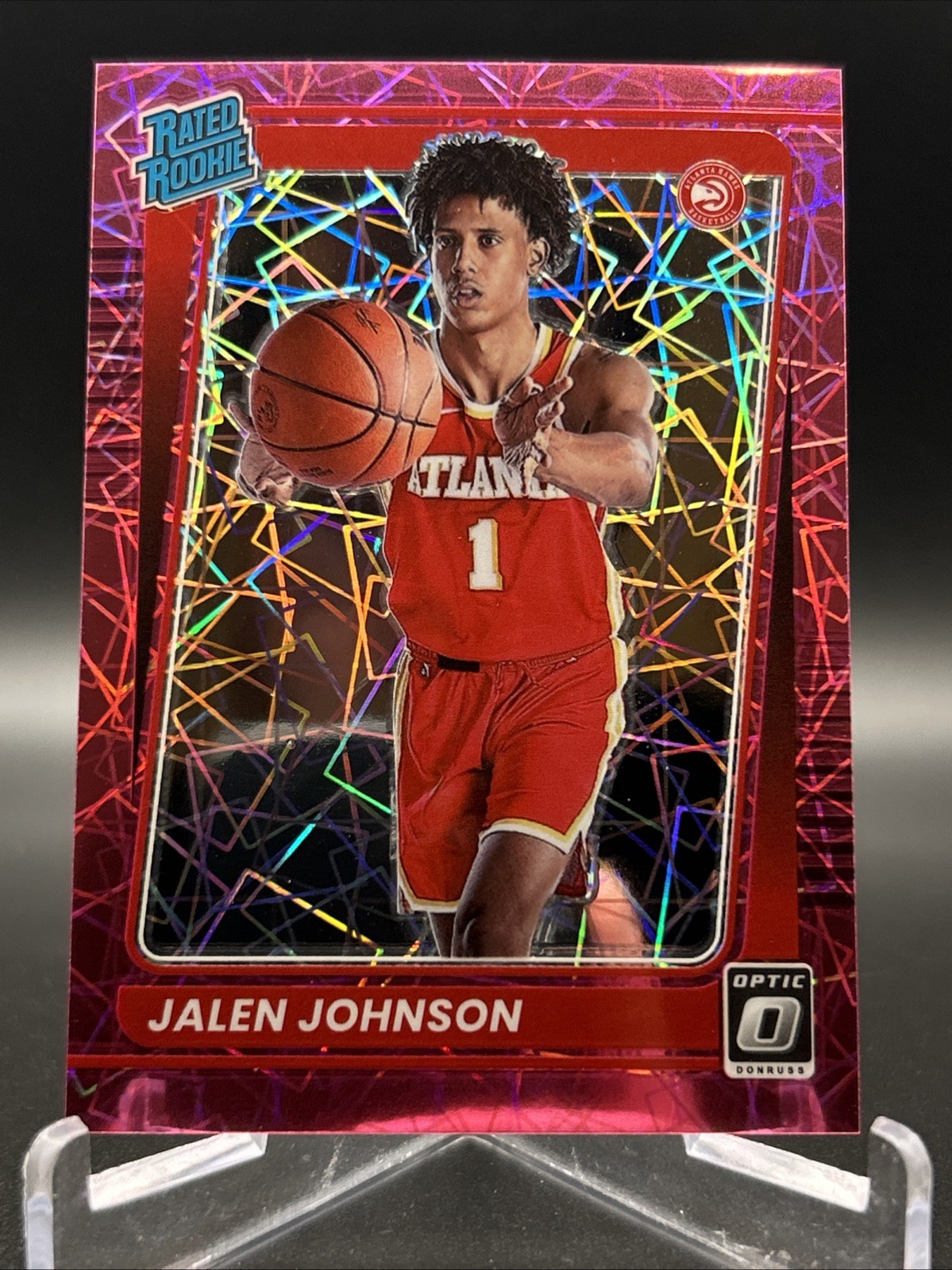 2021-22 Donruss Optic Jalen Johnson #181 Rated Rookie Pink Velocity /79