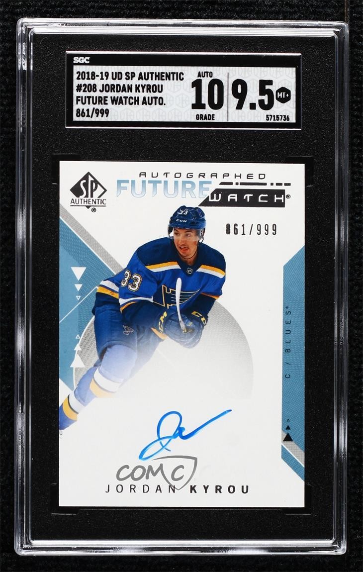 2018 SP Authentic Future Watch 861/999 Jordan Kyrou #208 SGC 9.5 Mint+ Auto 0u6f