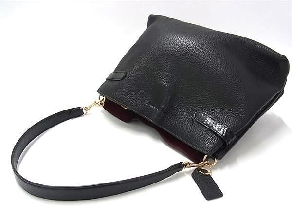 COACH Hannah CH537 Black Leather Python Embossed … - image 4