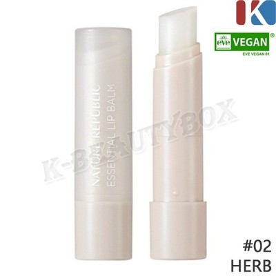 NATURE REPUBLIC Essential Lip Balm 4,2g #02 Herb Deep Moisture Vegan K-Beauty