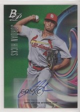 2018 Bowman Platinum Top Prospects Green 31/99 Jordan Hicks #TOP-97 Auto 8d2