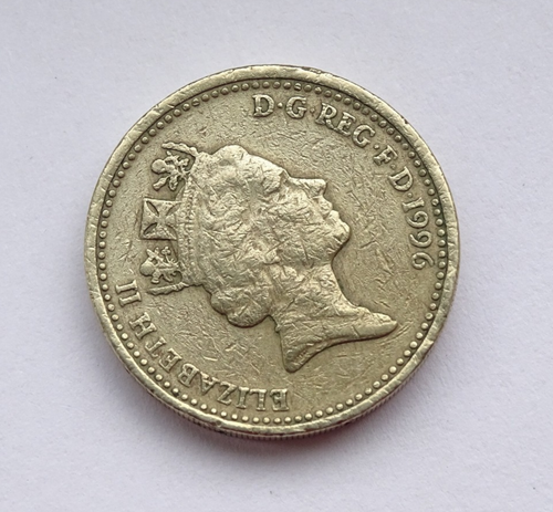 1996 Elizabeth II  One Pound Coin / "Decus Et Tutamen" / Shipping Via FedEx - Picture 3 of 16