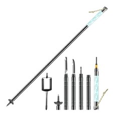 123.5CM luminous Tactical Trekking Pole, Folding with Compass Whistle Knife HooK