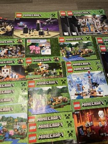 Lego Minecraft Bulk Minifigures Lot (25 Figs + 52 Set Manuals) Steve 21118 21117
