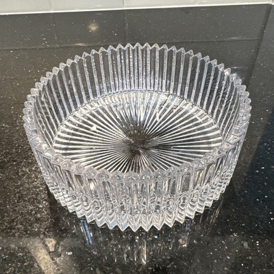 Vintage Mikasa Diamond Fire Crystal Hostess Bowl 8.25'' Round Serving Dish Japan