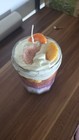 Handgefertigte Kerze, Orange/Sahne - Dessert Kerze  