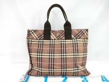 Burberry Tan and Brown Tote Bag