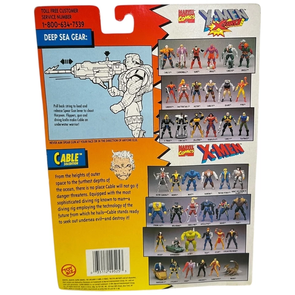 Figura de acción X-Men X-Force Cable quinta edición 1994 ToyBiz Marvel Comics sellada Foto 4 de 4