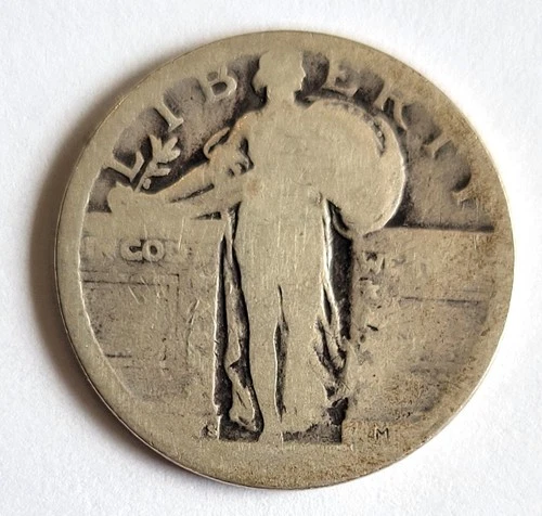 Standing Liberty Quarter - 90% Silver - Uncertified, Unreadable (lot 9)