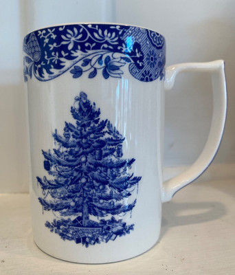 NEW !! Spode Blue Italian Christmas Tree Mug 12 oz. Made in England