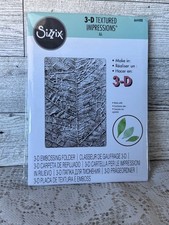 NEW Sizzix 3-D Textured Impressions Embossing Folder Leaf Details