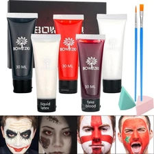 Bowitzki Halloween Makeup Set Special Effects Kit 9 Piece Set, No Scar Wax 