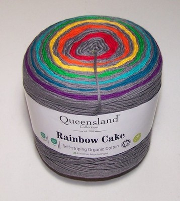 875 yard ball of Queensland RAINBOW CAKE 100% Organic Cotton Yarn #103 FLINT