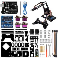 4DOF Acrylic Robot Mechanical Arm Claw Kit with Arduino IDE DIY Robot with CD...