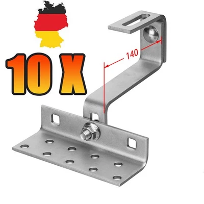 GOOWAY 10 x A2 Dachhaken 3-fach verstellbar "140" / PV Photovoltaik / Solar