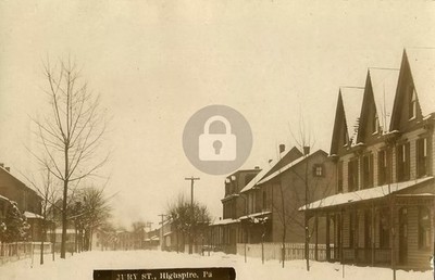 Snow Scene on Jury Street Highspire PA Dauphin RPPC Photo Postcard COPY
