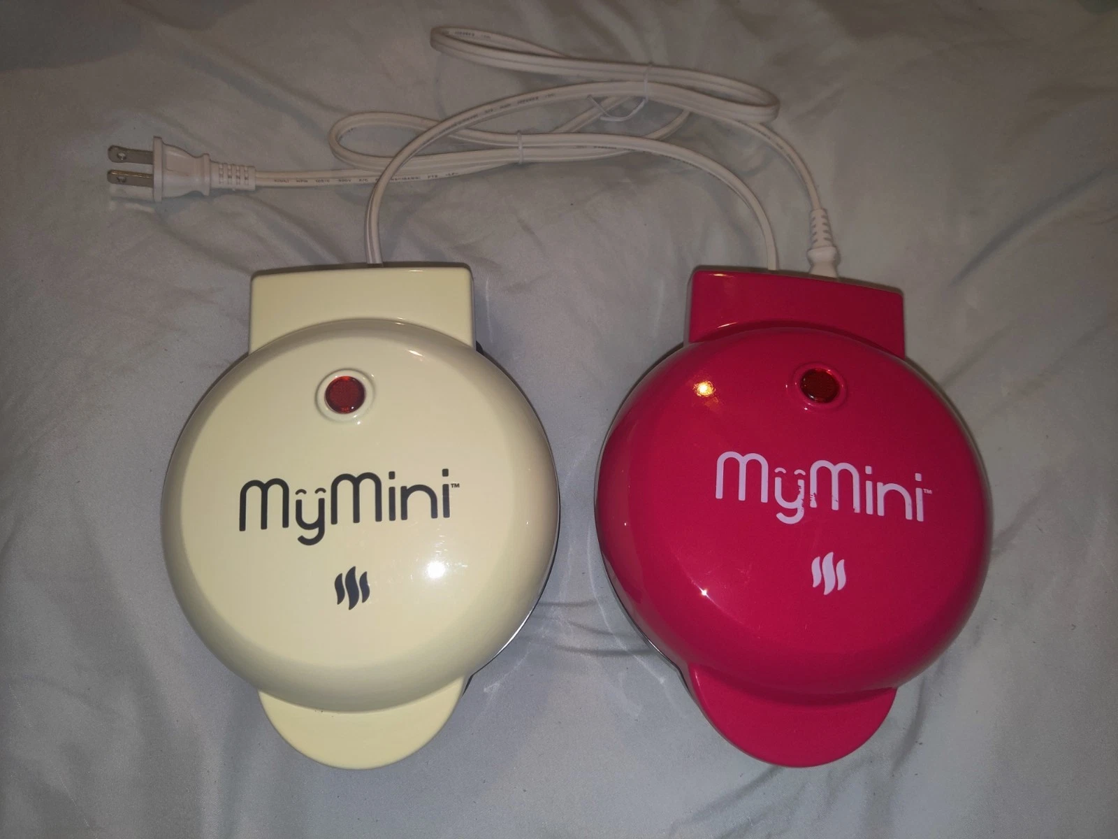 Lot Of 2 My Mini Omelet Shaped Waffle Maker & My Mini Doughnut Maker Both Work!