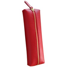 Pen Storage Bag Red Pencil Case Alloy Material Zipper Portable