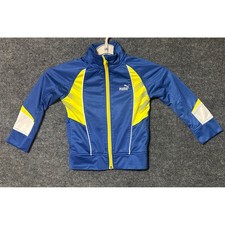 Kids Puma Blue Yellow Track Jacket Full Zip Sport Lifestyle Size 2