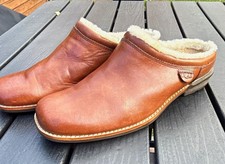 UGG 5400 Women s Brown Leather Sheepskin Shearling Clog Mule Women s Sz 10