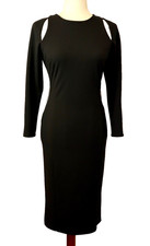 CQ BY CQ SZ 6 BLACK Cut Out Long Sleeves Body Con Full Zip Evening Dress