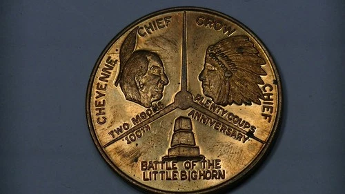 1976 HARDIN MONTANA BATTLE OF THE LITTLE BIGHORN MEDAL CHEYENNE CHIEF CROW CHIEF