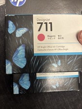 2 X HP 711 Magenta DesignJet Ink Cartridge, CZ131A Exp 10/2025 NEW W Box