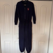 VTG Liz Claiborne LizSport Coveralls Blue Sweatpants One Piece Overalls 90s M/L?