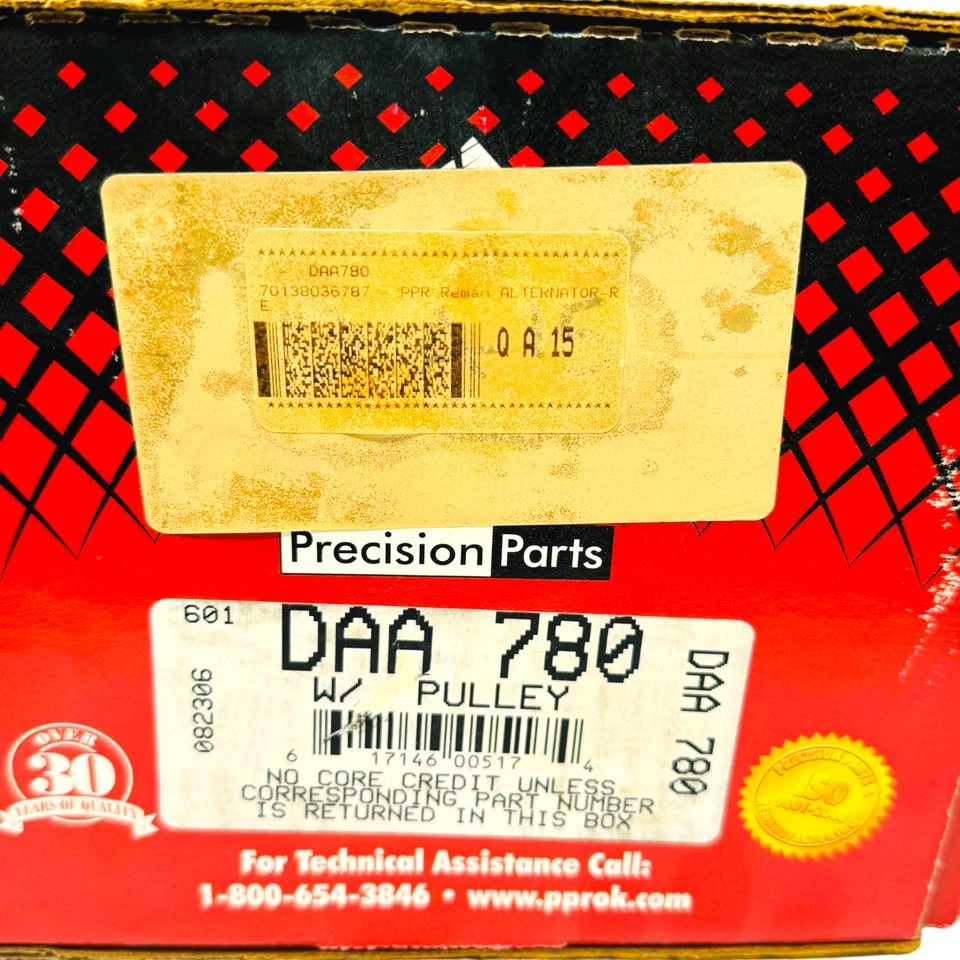Precision Parts DAA780 Alternator with Pulley, Reman - Image 3 of 4