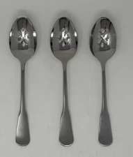 Oneida Colonial Boston Set of 3 Pierced Serving Spoons 8 1/2"