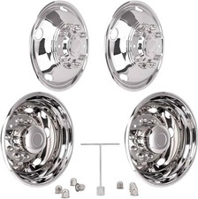 2005-2025 Ford F450/F550 19.5" 10 Lug Dually Wheel Simulators Stainless Steel
