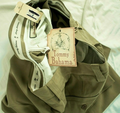 TOMMY BAHAMA New Nordstrom Tag Beige Solid Silk Men Dress Pants Size 34"W x 34"L - Picture 3 of 11