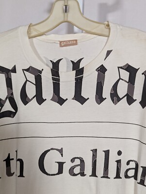 トップス John Galliano Archive News Paper T-shirt John Galliano Vintage Y2K Newsprint Tabloid Bio Allover