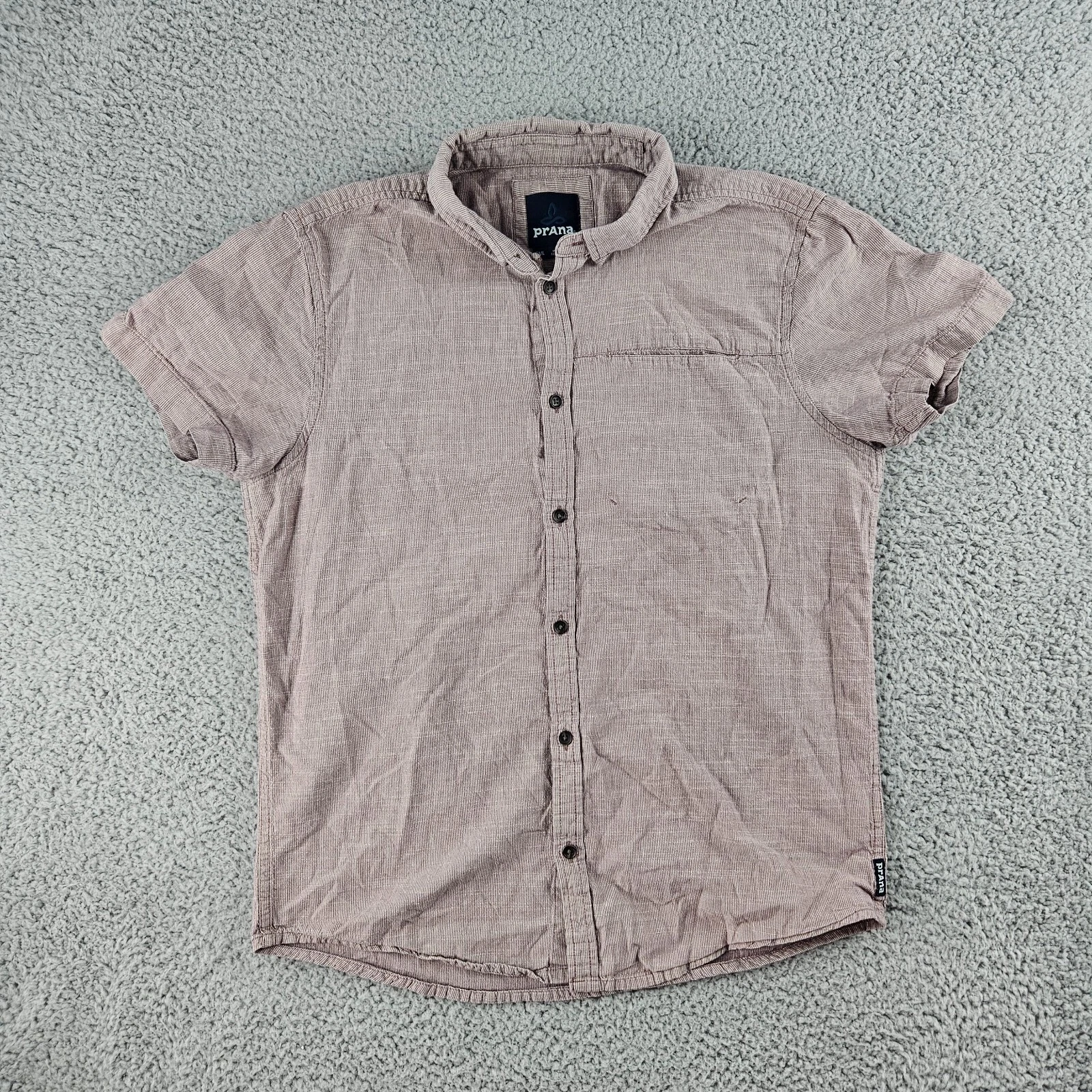 prana agua short sleeve button down organic cotton shirt