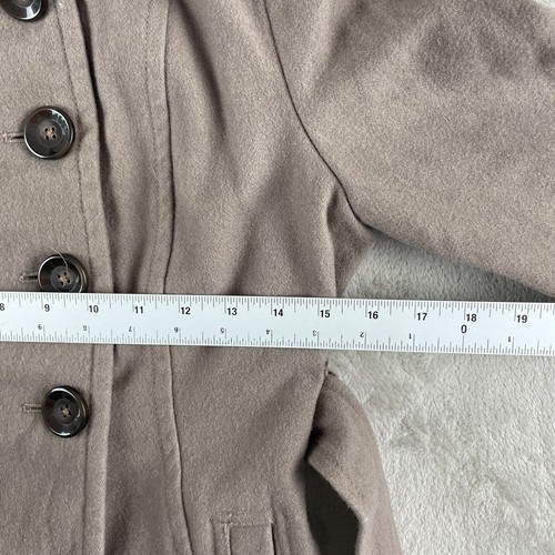 OLD NAVY Double-Breasted Coat Women Medium Brown Wool Blend Belted Lined NWOT - Picture 6 of 9