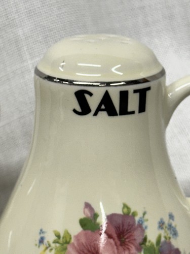 Vtg Hall Superior Quality Kitchenware Salt and Pepper Shakers Pink Morning Glory - Picture 10 of 12