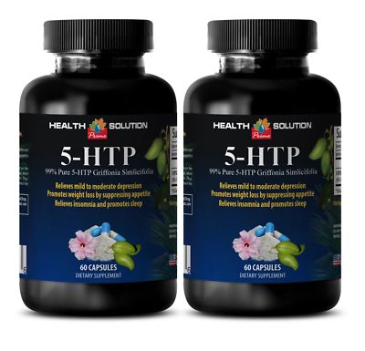 99% PURE 5-HTP - weight loss - l-5 htp- 2 bottles-120 capsules
