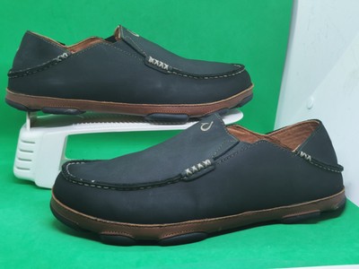 Olukai Men Moloa Slip On Dark Brown Wood Lava Leather  display picture 3