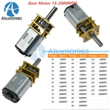 3V/6V/12V GA12-N20 DC Gearmotor Micro Gear Motor Metal Gearbox 15-2000RPM
