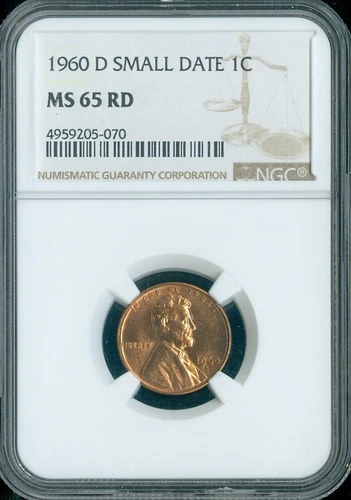 1960-D Lincoln Cent Small Date NGC MS65 RD Business Quality