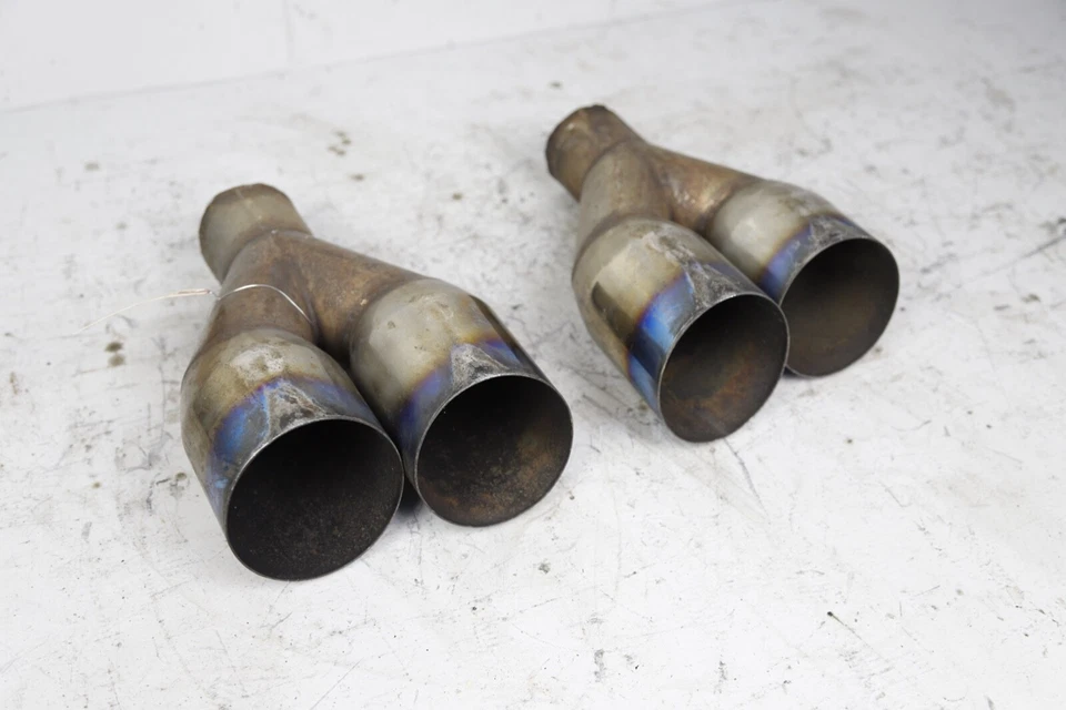 BMW 428i F32 F36 2014-2016 juego de doble punta de escape trasero izquierdo y derecho azul Foto 2 de 4