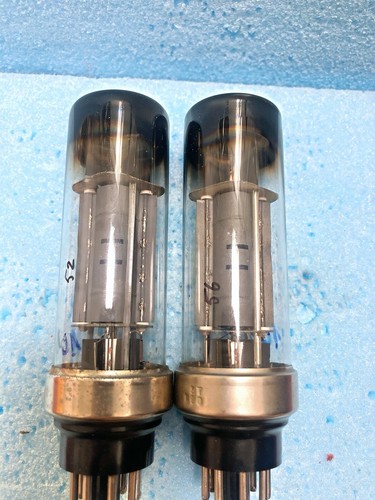 EL34 6CA7 Metal Base Valvo Disc getter, Excellent Testing Values matched pair - Bild 5 von 7