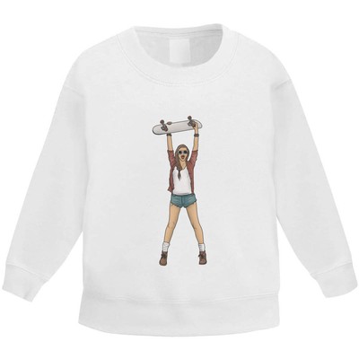 'Skater Girl' Kid's Sweatshirt / Sweater / Jumper (KW046535)