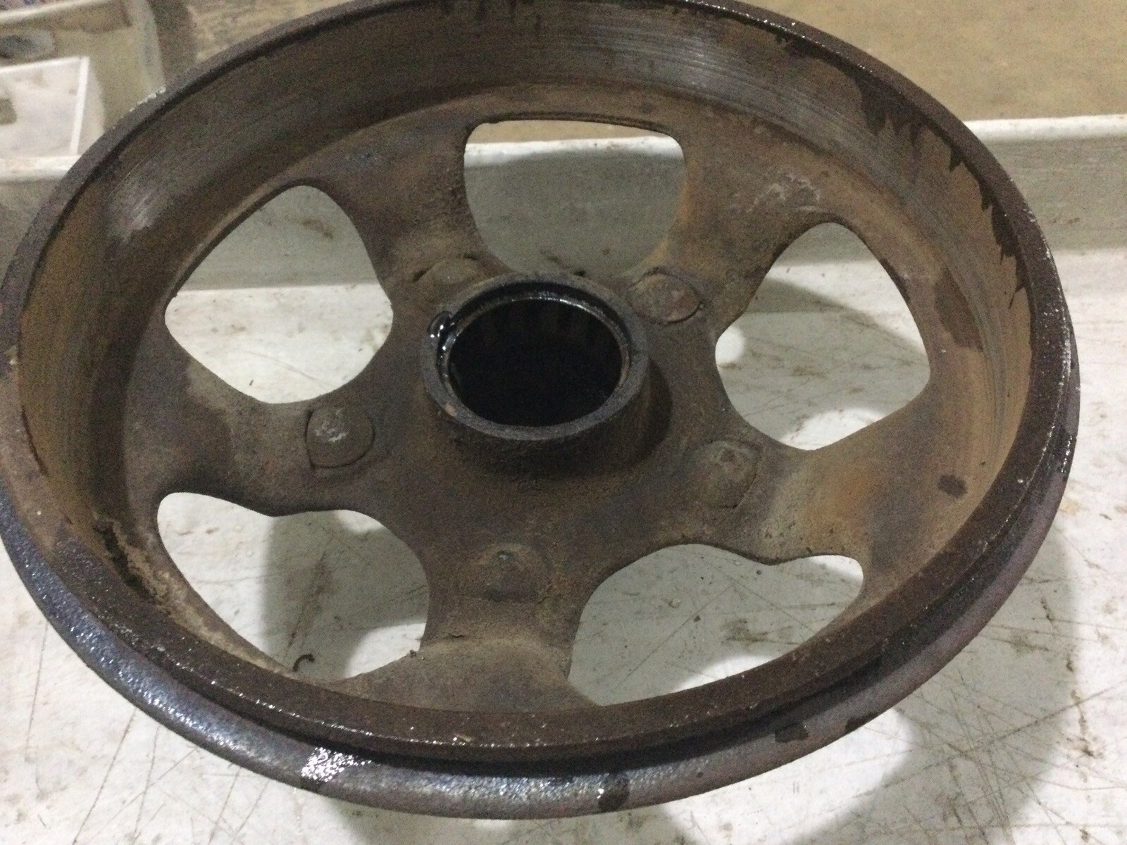 Nice Original Late 1931 Cast Iron Model A Ford Brake Drum And Hub Rare