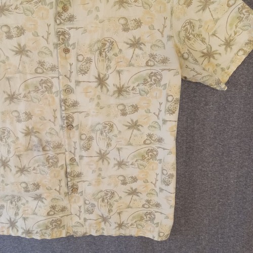 Traders Bay Shirt Mens XL Short Sleeve Button Front Palms Pineapples Cotton - Picture 6 of 14