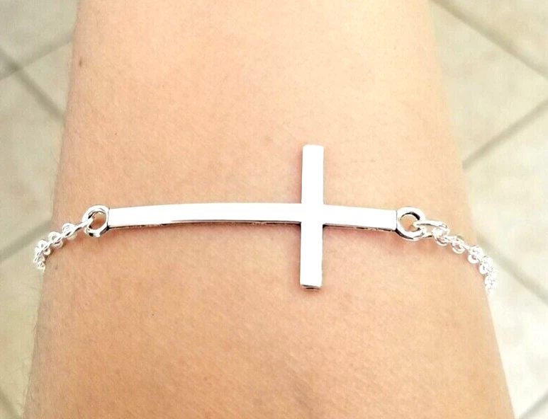 Sideways Cross Anklet Silver Cross Aklet Women s Cross Ankle