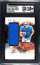 2023 Panini Origins Sam Laporta Rookie Jumbo Jersey Autograph Lions SGC 10/10